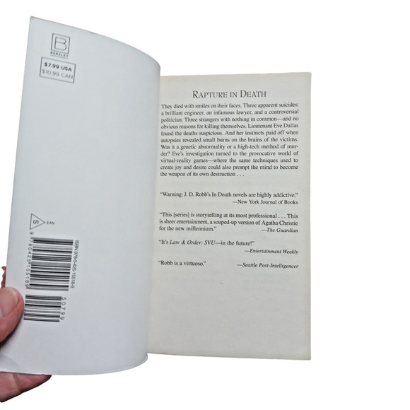 Rapture in Death Romantce Suspense Novel Fiction J D Robb Nora Roberts Book - Picture 2 of 5